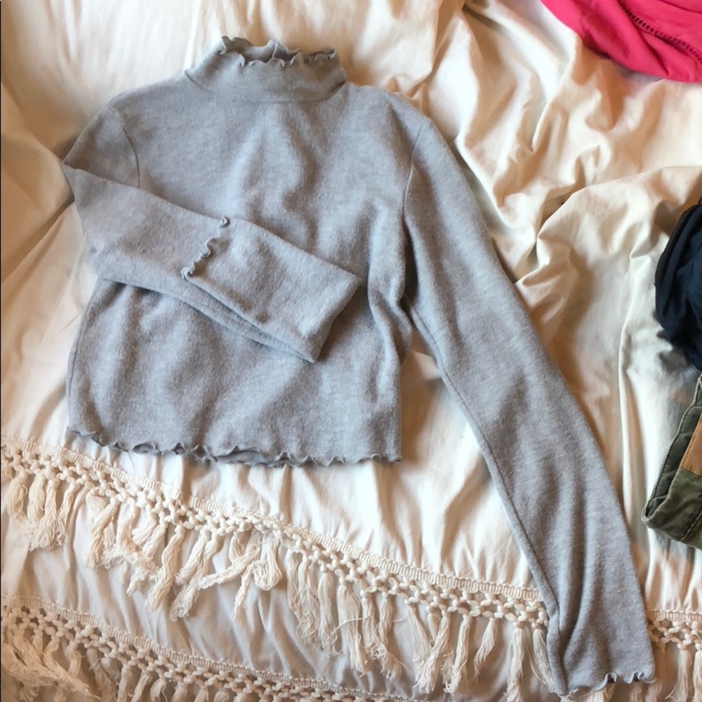 Gray Cropped Long Sleeve